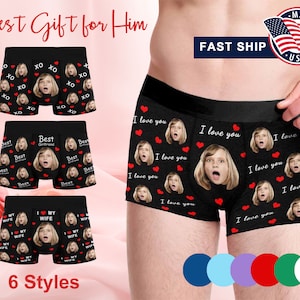 Personalized Face Men&#39;s Boxer, Custom Face Boxer for Boyfriend Husband, Custom Underwear for Men,Custom Men&#39;s Boxer Briefs ,Valentine&#39;s gift