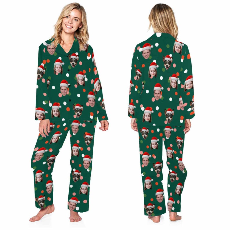 Personalized Family Pajamas for Christmas Custom Face Women - Etsy