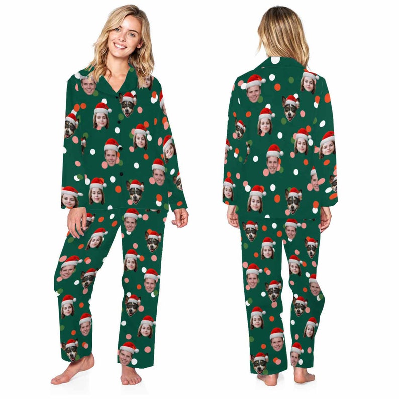 Personalized Family Pajamas for Christmas Custom Face Women Etsy