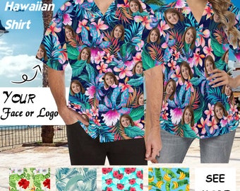 Custom Hawaii Shirt for Couple, Personalized Hawaii Shirt for Men Women, Bachelor Party Shirt, Holiday Shirt, Customized Father's Day Gifts