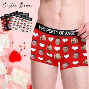 Custom Personalized Hearts Face Men Boxers, Custom Face Boxer for Boyfriend Husband, Personalized Face socks, custom face boxer for Man