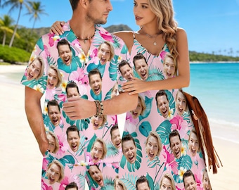 Custom Photo Hawaiian Shirt: Personalized Face Women Dress, Anniversary/Birthday/Vacation Gifts