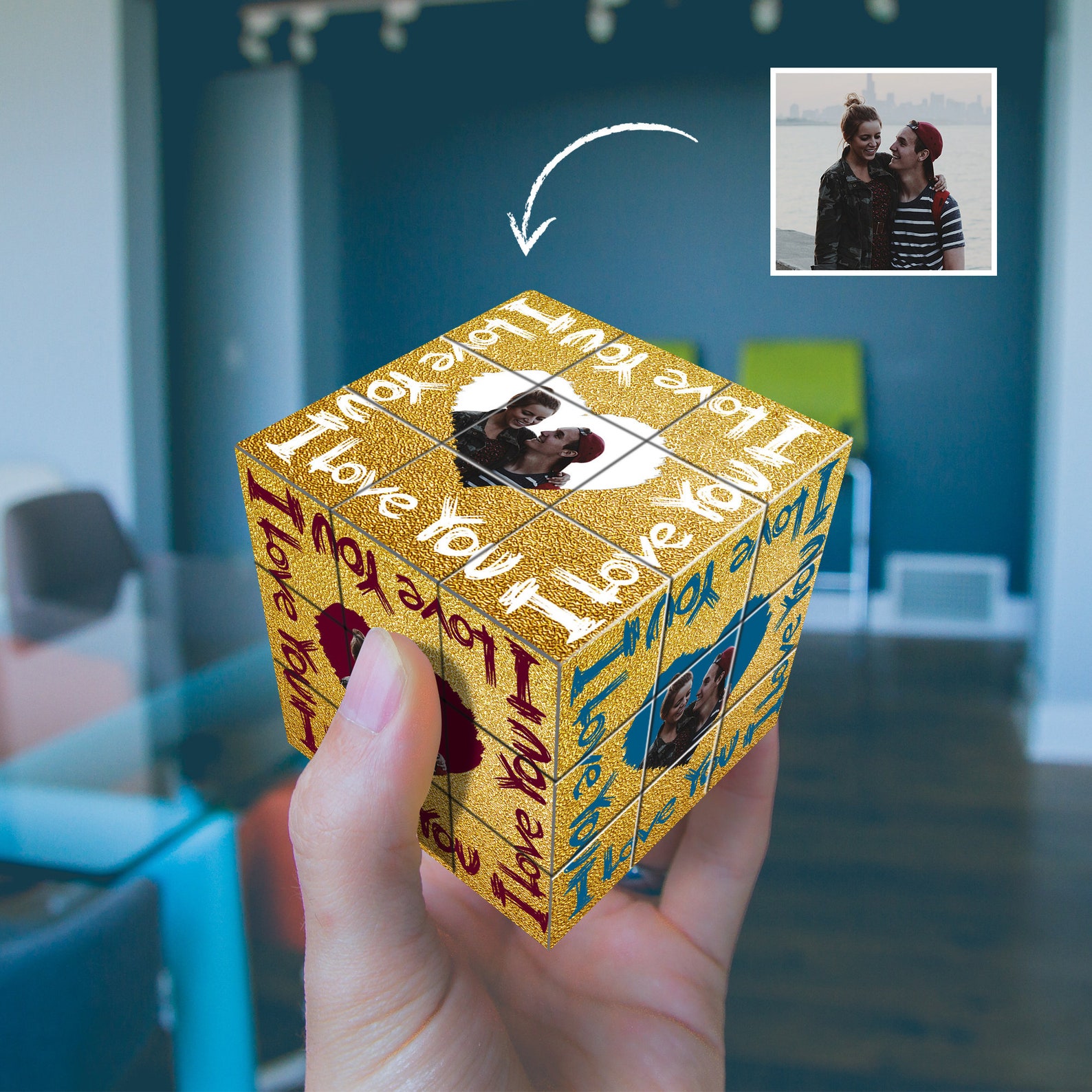Custom Photo Rubik&rsquo;s Cube Personalized Valentine&rsquo;s Day
