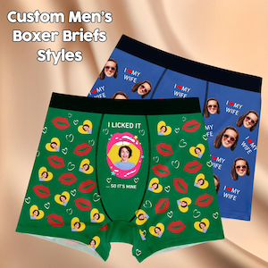 Custom Boxer with Face, Personalized Underwear Gift for Men Boyfriend Husband, Custom Boxer Briefs, Valentine&#39;s Day gift, Gifts for Lover