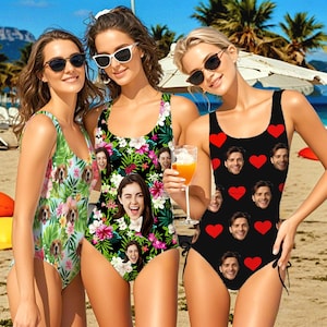 Custom Face Swimsuit for Women, Personalized Face Bikini Women, Custom Photo Swimwear Bikini, Summer Party Gift, Funny Gift for Girlfriend