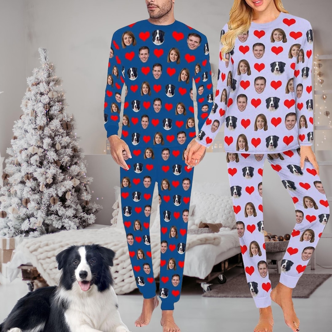 Customizable Pattern Pajamas, Custom Pajamas With Dog Face, Custom ...