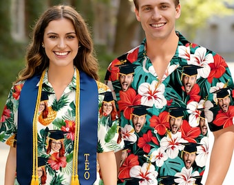 Custom Proud Family Graduate Hawaiian Shirt, Personalized Class of 2026 Grad Button Gift