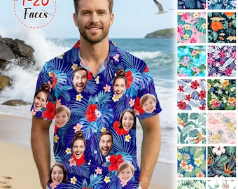 Personalized Face Aloha Shirt: Custom Funny Button Down Hawaiian Shirt for Family, Bachelor Party