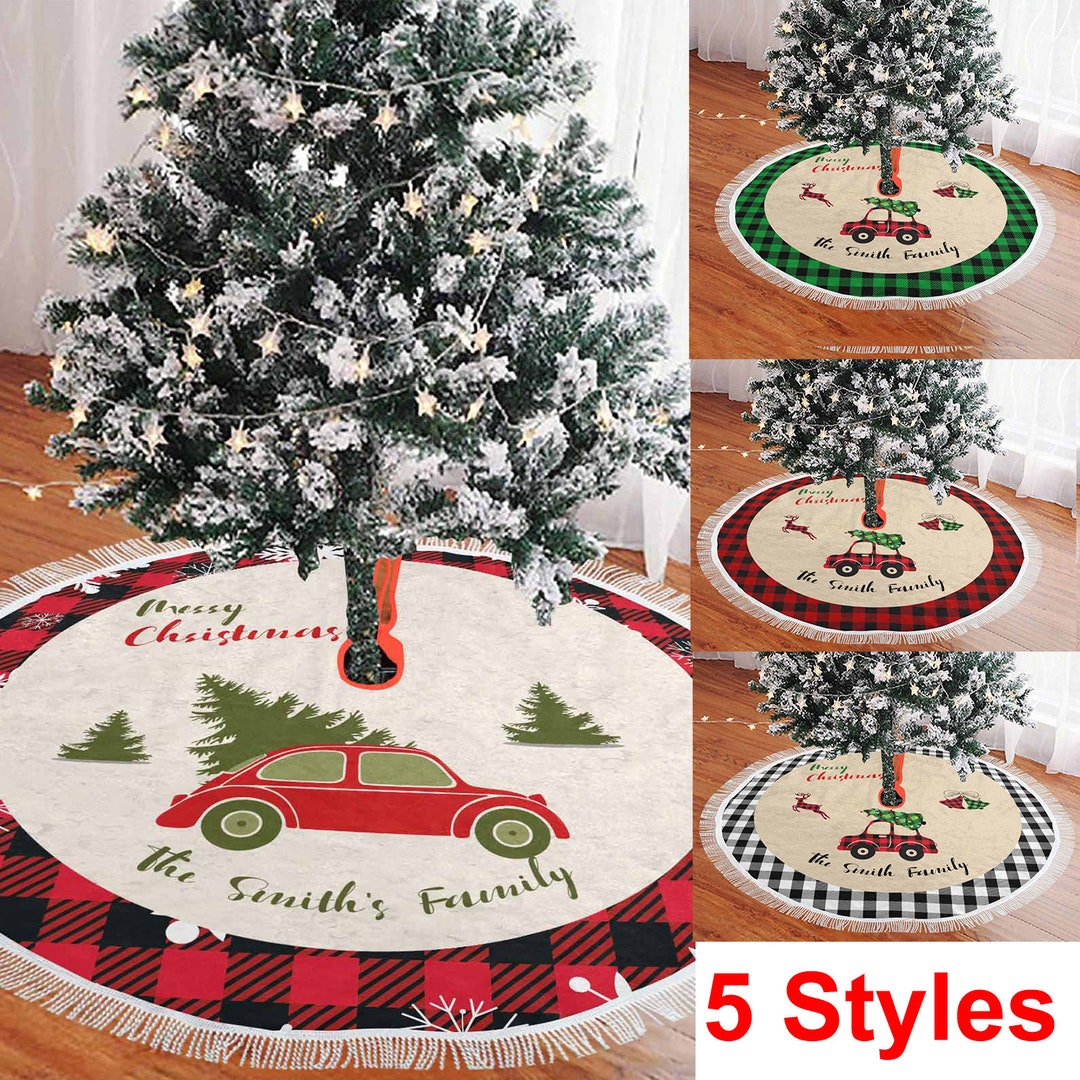Customizable Christmas Tree Skirt, Personalized Tree Skirt With