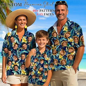 Custom Face Hawaiian Shirt, Photo hawaii Shirt Personalized Hawaiian Shirt for Man Bachelor Party Shirt Hawaiian Button Up Shirt Summer Gift