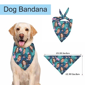 Custom Face Hawaiian Swim Trunks & Dog Bandana: Personalized Beach Shorts image 8