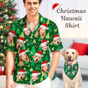 Custom Face Christmas Hawaiian Shirt: Personalized Photo Gift