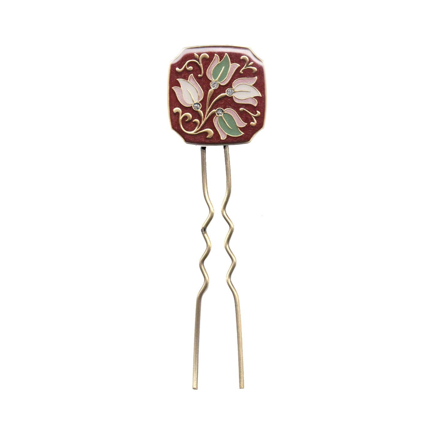 Art Nouveau style fork, hand painted with a beautiful coloured combination, plated in antique brass. Includes gift bag. Gift for women.