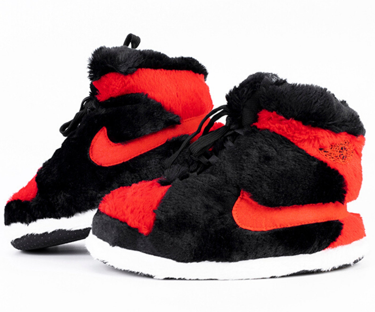 nike slippers red and black