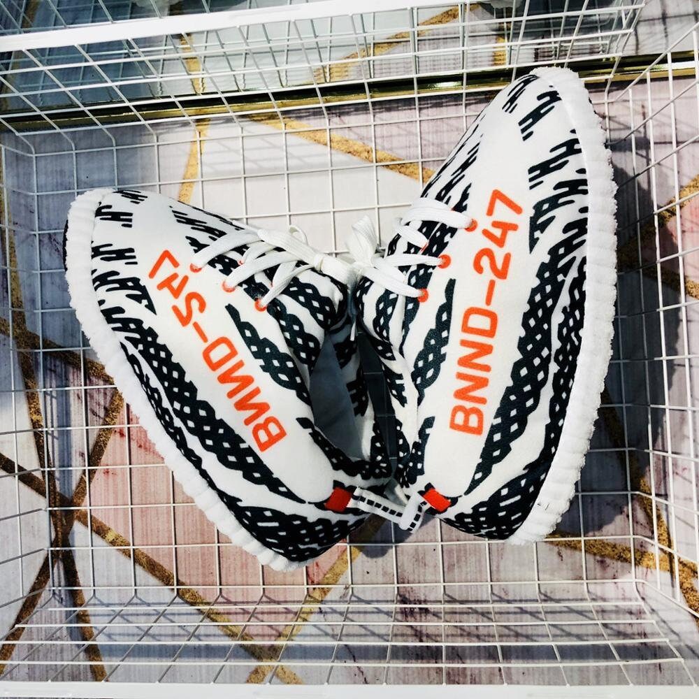 yeezy zebra house slippers