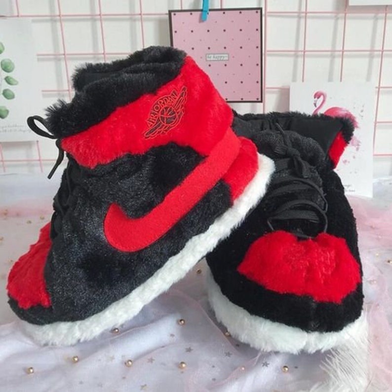 Nike Air Jordan Slippers 1 Retro Bred Banned hype | Etsy