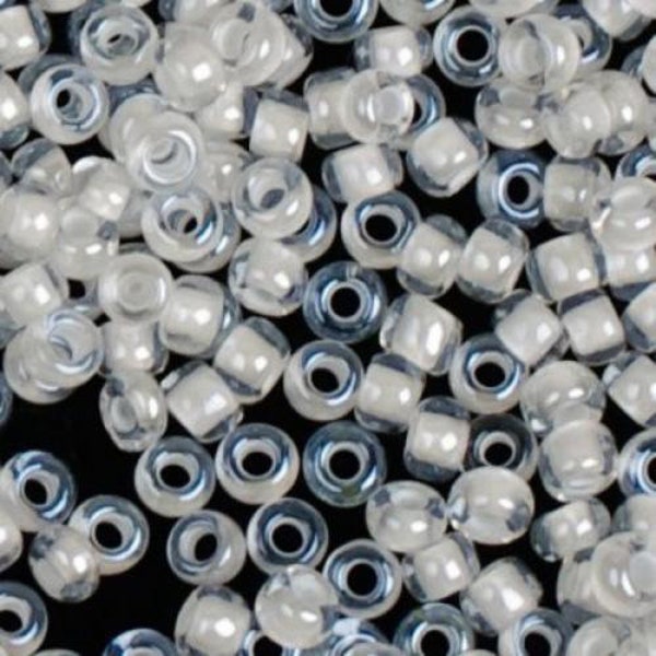 Preciosa Seed Beads 10/0 Round Rocailles 38602 transparent, painted from the middle White 10gram, 50gram, 1/2 Kilo Bead embroidery beads