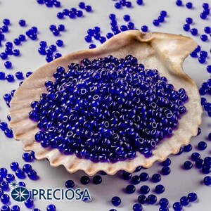 Preciosa Seed Beads 13/0 Round Rocailles 30100 Transparent Dark Sapphire 10gram, 25gram, 50gram, 1/2 Kilo #30100 jewelry supplies
