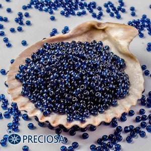 Preciosa Seed Beads 13/0 Round Rocailles 60100 Transparent Blue Montana 10gram, 25gram, 50gram, 1/2 Kilo #60100 jewelry supplies