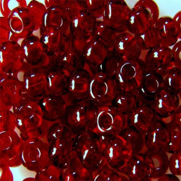 Preciosa Seed Beads 6/0 Round Rocailles 90120 Transparent Dark Red 10gram, 25gram, 50gram, 1/2 Kilo #90120