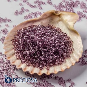 Preciosa Seed Beads 13/0 Round Rocailles 20010 Transparent Purple / Lilac 10gram, 25gram, 50gram, 1/2 Kilo #20010 jewelry supplies