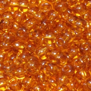 Preciosa Seed Beads 6/0 Round Rocailles 10070 Transparent Yellow Gold Topaz 10gram, 25gram, 50gram, 1/2 Kilo #10070