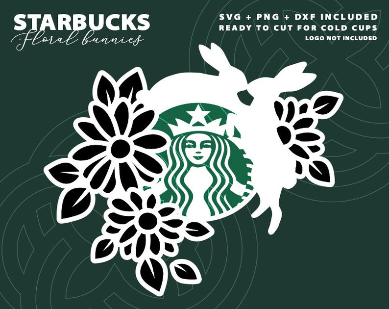 Art Collectibles Clip Art Presized For Cold Cup Personalized Starbucks Coffee Starbucks Floral Bunnies Easter Starbucks Custom Gift Svg Png Spring