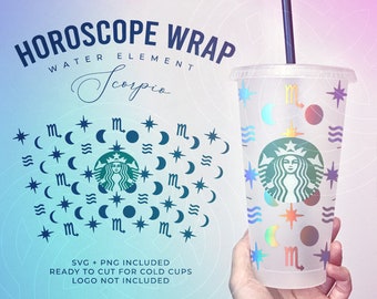 Starbucks Wrap | Starbucks Zodiac Wrap | Starbucks Horoscope Wrap | Seamless Starbucks Wrap | Seamless Pattern | Digital Download | SVG PNG