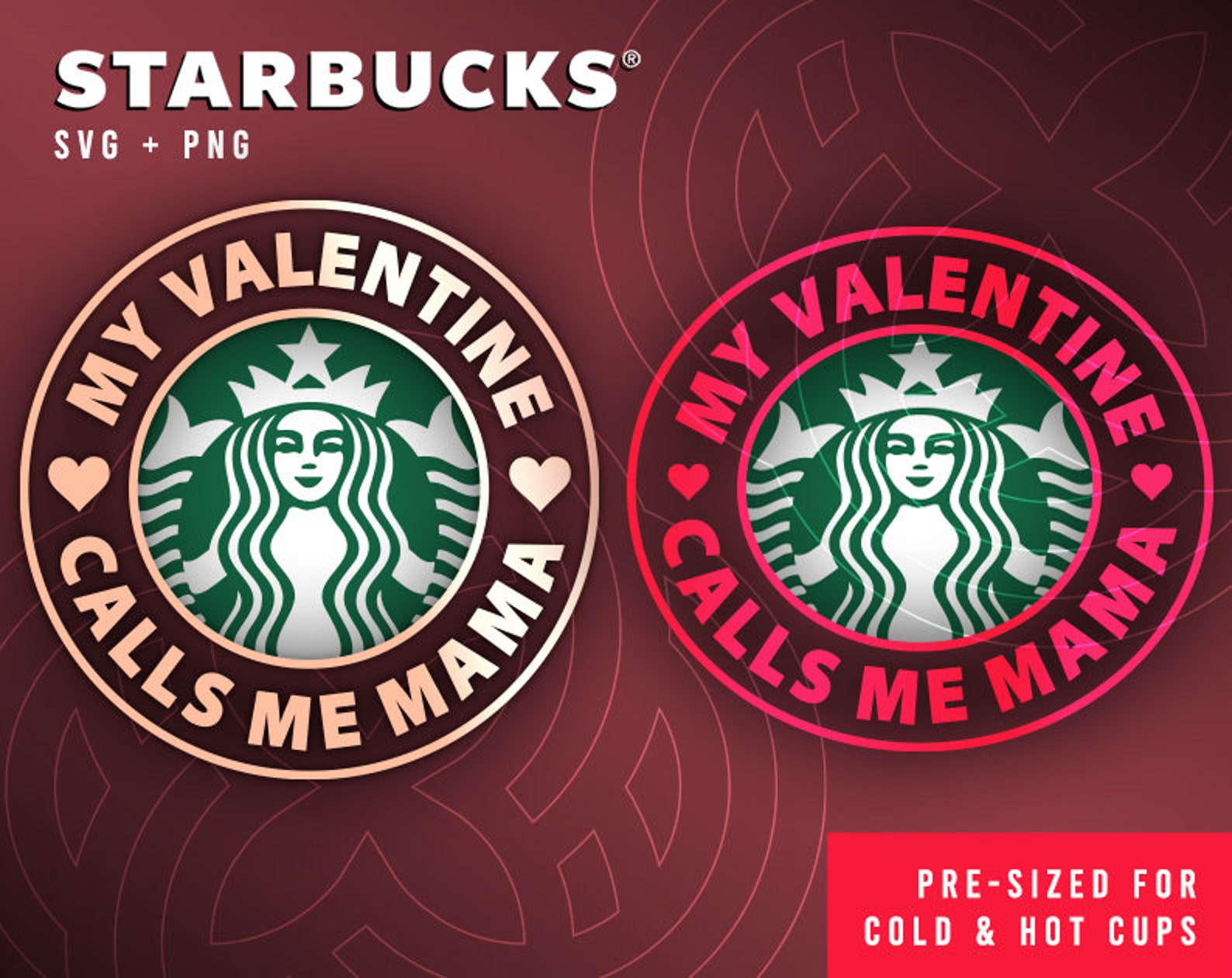 Valentines Day Starbucks Logo My Valentine Mama Svg Png Etsy