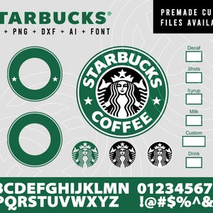 Personalised Starbucks Logo | svg png dxf ai + Font Included | Cricut Silhouette | Digital Download | Holiday | Xmas | Custom Starbucks Cup