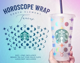 Starbucks Wrap | Starbucks Zodiac Wrap | Starbucks Horoscope Wrap | | Starbucks Wrap sans couture | de motifs transparents | de téléchargement numérique SVG PNG