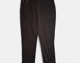 Bill Blass Jeans para mujer, talla 16, color cholate, tiro alto, pierna recta, mezclilla elástica de algodón.