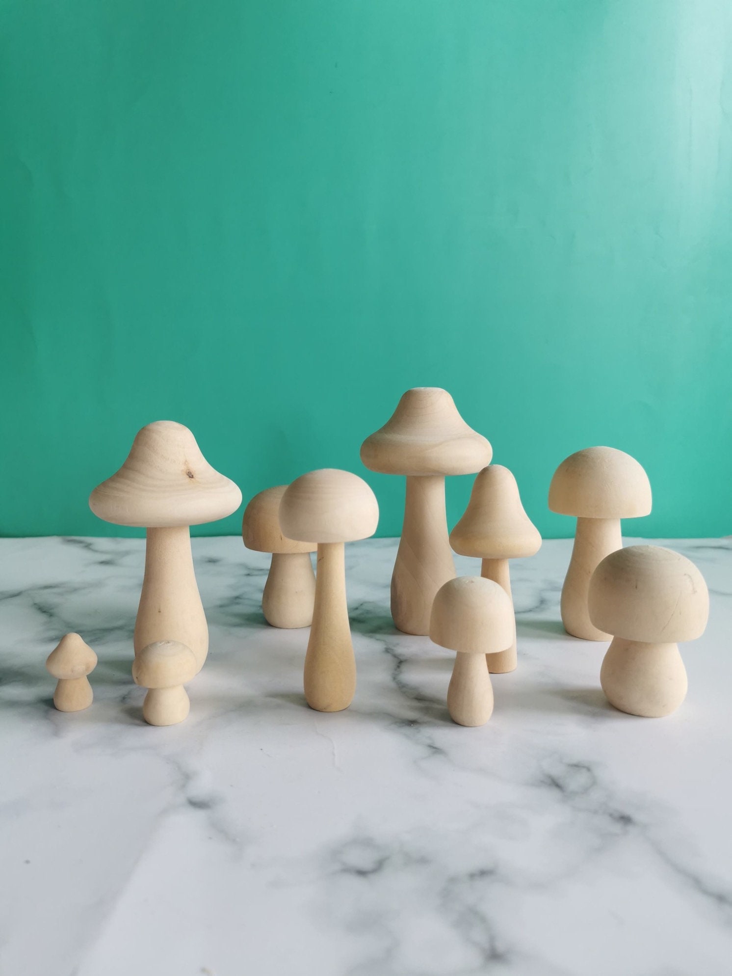 Pllieay 48 Pieces Unfinished Wooden Mushroom 6 Sizes of Natural Wood  Mushrooms for Craft Projects and DIY Home Mushroom Decor, Valentine DIY  Crafts