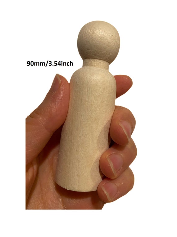 20 Pcs Unfinished Wooden Peg Dolls Family Peg Toy 3.5in People