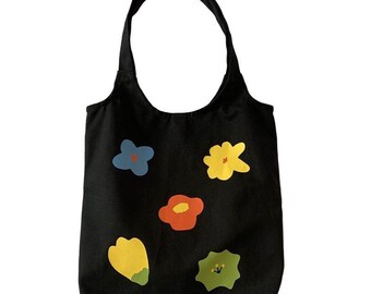 Canvas tote bag with zipper, cotton bag for women, bag with pocket, gift for her, teacher tote bag, women tote bag, fashionable, reusable