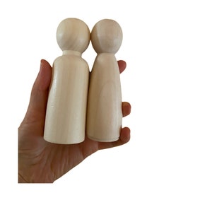 Wood Peg Dolls Unfinished 2-3/8, Pack of 25 Birch Wooden Dad