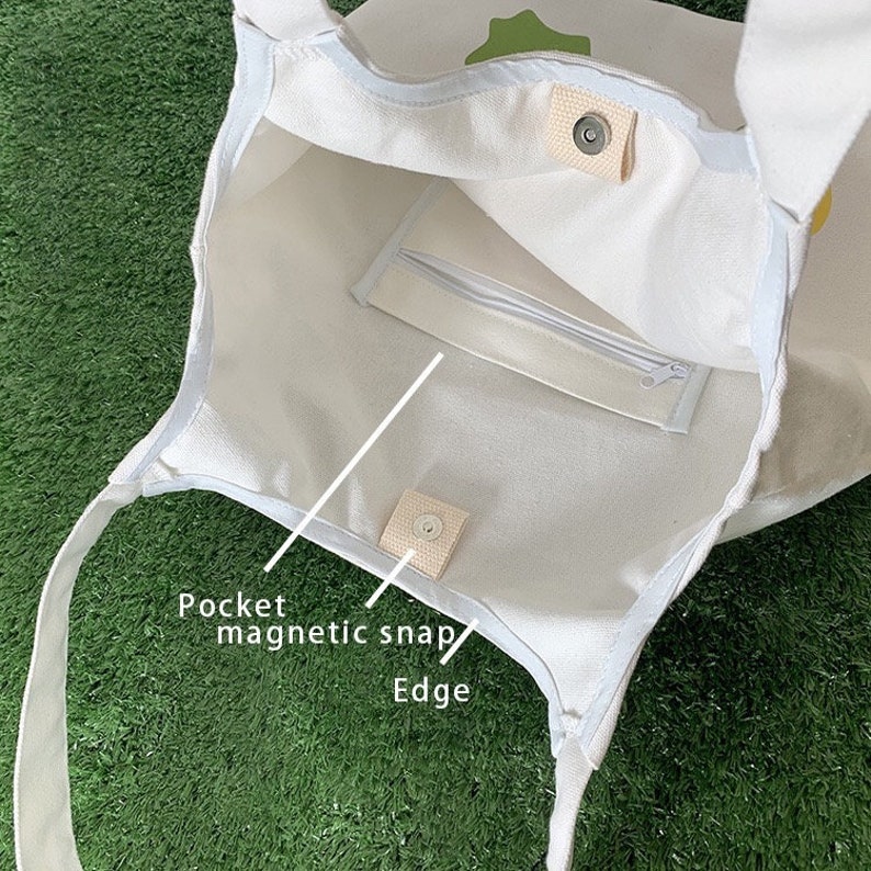 Canvas tote bag with zipper cotton bag for women women tote bag durable fashionable bag with pocket reusable teacher tote bag