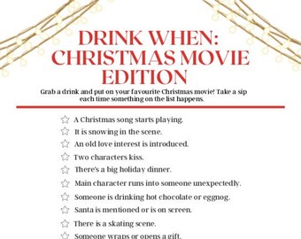 Drink When - Edición de película navideña, juego de película para beber para adultos.