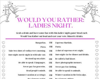 ¿Preferirías - Ladies Night Edition, Girls Night Game, Party Game Descarga digital?