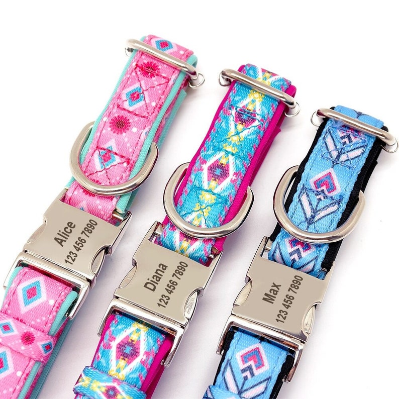 Dog Collar number webbing dog collar With Number Name dog collar Personalized Nylon dog collar Custom Dog Collar