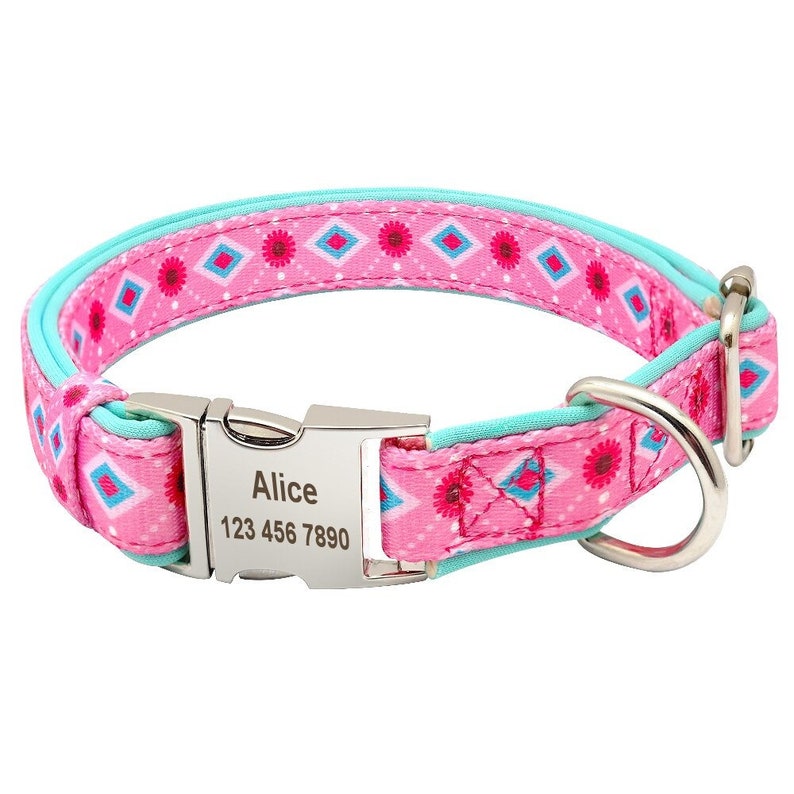 Dog Collar number webbing dog collar With Number Name dog collar Personalized Nylon dog collar Custom Dog Collar