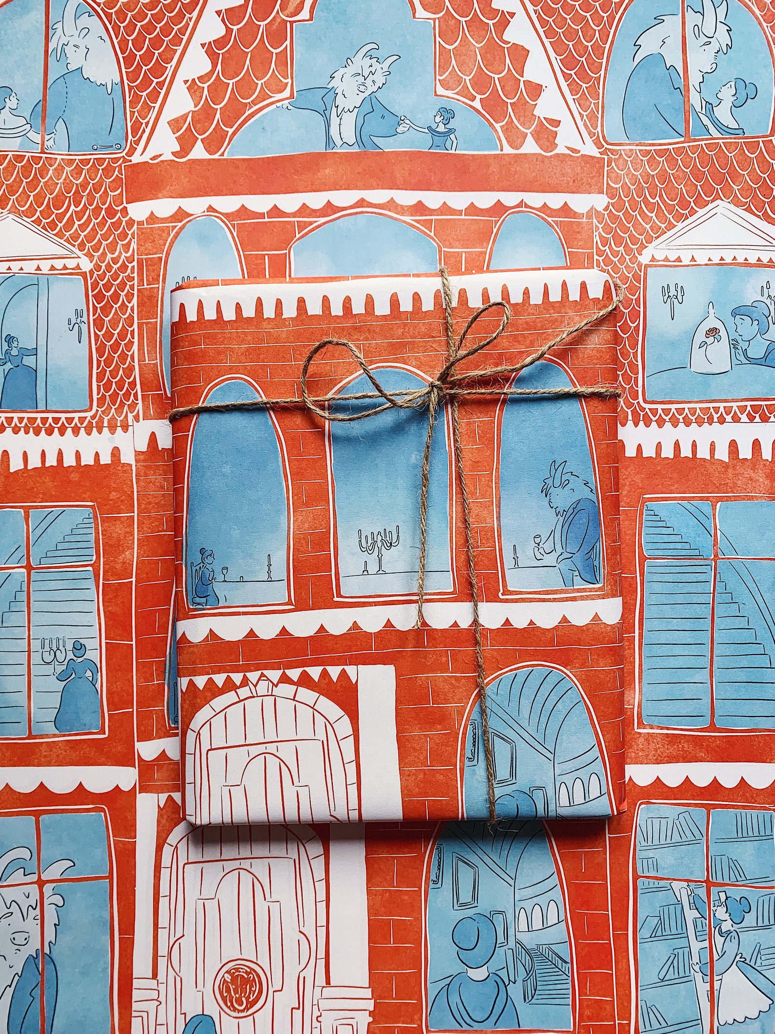 Beauty and the Beast Fairy Tale Gift Wrap Wrapping Paper Etsy