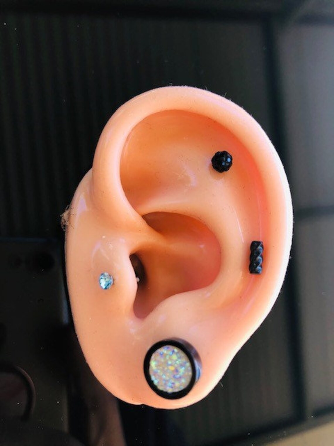 Flat Round Barbell Dumbbell Fake Plug 10mm Piercing Earring Etsy