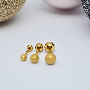 3mm 4mm 5mm Gold Pearl Barbell piercing