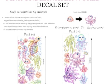 DRWSSR Removable Wall Decals – Cute Watercolor Animals & Plants Stickers For Nursery, Bedroom, Living Room - View #4