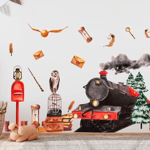 Enchanted Magical Express Train Wall Decal - Removable Peel and Stick - BR210