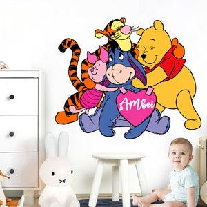 Winnie the Pooh Hugfest: Cartoon Wall Decal for Kids Room - BR422