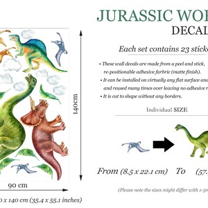 Autocollants Déco Murale Jurassic Park - Brachiosaure & Tricératops - Enfant/Adulte