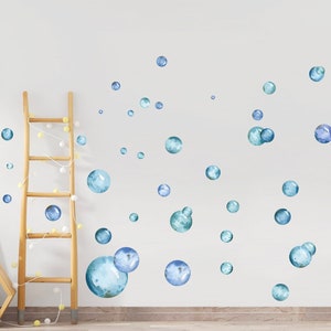 Watercolor Undersea Bubbles - Removable Wall Decal Sticker - Kids Room Gift - BR168