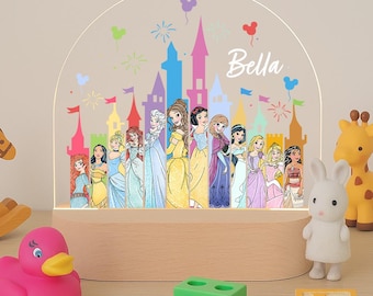 Personalized Princess Castle Night Light – Girls Nursery Decor LED Lamp